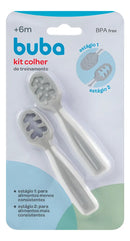 Kit Colher De Treinamento Dois Estágios Buba Aliment Cinza