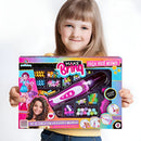 Polibrinq Brinquedo Menina Kit Miçangas Fazer Tranças Cabelo Penteado Rosa