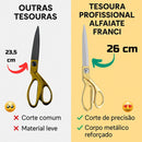 Tesoura De Costura Profissional Alfaiate 26cm Dourada Ideal Para Tecidos, Artesanato, Patchwork, Corte Preciso E Durável, Indicada Para Alfaiataria, Ateliês E Trabalhos De Costura Em Gera