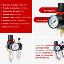 Filtro eliminador de água e óleo com regulador pressão 1/4 150 Psi Evotek Ferramentas