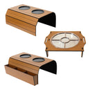 Kit Porta Copos E Controle De Sofá + Petisqueira  Caramelo