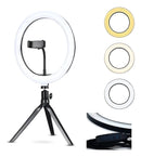 High Light Led 20cm + Suporte + Tripé Iliminador Aro De Luz Preto