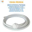 Chuveirinho Desviador P/ Chuveiro Mangueira 5m Siliconada Brilhante Chuveirinho Branco