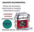 Isqueiro Eletrico De Plasma Carregador Usb Lanterna Potente