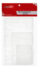 Normógrafo Cristal Kit C/3 Pçs 30-20 E 10mm Letra Vazada