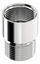 Extensão Lisa Curta 1/2 Alongador Metal Cromado Prolongador Prateado