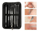 Kit 7 Curetas Remove Cravos Espinhas Aço Inoxidável C/estojo