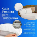 Kit 2 Capas Protetoras Impermeáveis 180 Fios Travesseiros Marca Temima Cor Branco