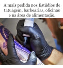 Luvas Nitrilicas Talge cor preto tamanho M com 100 unidades