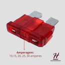 Fusivel Lamina Carro Veiculos Kit Com 100 Pçs Acomp Estojo Hikari