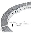 Fita Perfurada De Aço Galvanizada 19mm X 0,40mm X 30 Metros Cor Prateado