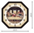 Relógio Parede Oitavado Santa Ceia Cozinha Sala Jantar Preto Cor Da Estrutura Preto Cor Do Fundo Santa Ceia