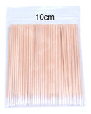 100 Palitos Com Algodão Para Limpeza Henna Sobrancelha Unhas