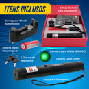 Caneta Laser Verde HW Alta Potência Recarregável 50km + Estojo Luxo, Trava Segurança e Ponteira Efeito – Uso Profissional