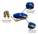 Cabo Rca Blindado 5 Metros P Modulo Amplificador Banhad Ouro