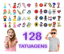 Kit 128 Tatuagem Temporaria Infantil Tema Meninos E Meninas Cor VARIADOS VARIADOS