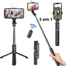 Bastão Tripé Mini 360º Win Castle Pau De Selfie Bluetooth 3 Em 1 Suporte Para Celular