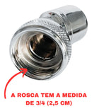 Rieti Bico Adaptador Articulado Arejador Prolongador Extensor Torneira Tanque Jardim cor prateado cromado metal 3/4