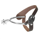 Espora De Inox Correia Couro Quarto De Milha Toda Em Aço