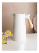 Vittak Garrafa Térmica Café 1 Litro Nórdica Cabo Madeira Mesa Posta Cor Branca