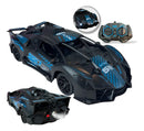 Carrinho Recarregável De Controle Remoto Solta Fumaça Cor Preto E Azul