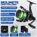 Pescamping Kit Pesca Completo - 1 Vara Fibra De Vidro E 1 Molinete Leve Com Linha - Estojo Com Acessórios Bóias Chumbadas Anzóis E Mais Tralha Quite De Pescaria