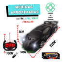 Carrinho Controle Remoto Preto C/ Farol Carro Menino Luz Led