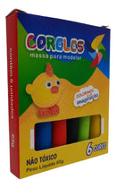 40 Cxs Massinha De Modelar 6 Cor Escolar Infantil Atacado