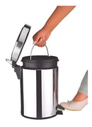 Lixeira Inox 5L com Pedal - Compacta, Higiênica e Resistente para Banheiro e Cozinha | Organize Seu Espaço.