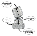 Rieti Bico Adaptador Articulado Arejador Prolongador Extensor Torneira Tanque Jardim cor prateado cromado metal 3/4