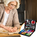 Kit De Costura Agulhas Tesoura Linhas Completo Com 229 Peças