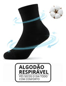 Kit 12 Pares Meias Masculina Cano Alto A Mescla Básica 33-38