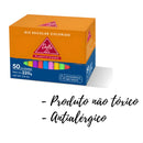 Giz Lousa Plastificado Colorido 50unid