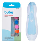 Aparador De Unha Lixa Eletrica Infantil Bebê Estojo Luz Buba Cor Azul