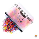 Kit 500 Elásticos Silicone Estojo Cor Colorido Cabelo Liguinha