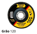 10 Disco Flap 115mm 4.1/2 Madeira E Aço Cônico Grão120 Fertak