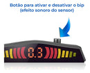 Kit Sensor de Estacionamento Preto 18mm Universal Ré Sinal Sonoro First Option