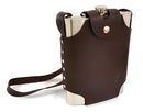 Cantil Porta Bebida Com Bolsa Inox Whisky Vodka Rum 500 Ml Cor Marrom