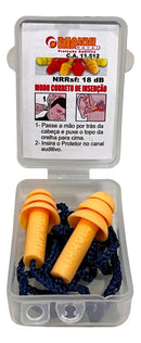 Maxxi Royal kit 10 protetor auricular plug silicone 18db CA 11512 cor amarelo