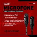 Cabo De Microfone Balanceado Xlr Macho X Xlr Femea 5m Metros