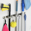 LUMAI Suporte de Pendurar Vassouras Robusto Original Aço Inoxidável 304, Organizador de Vassouras Premium, Instalação com Parafusos de Inox ou Adesivo 3M, Pendurador de Vassoura Prata