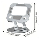 Suporte Dobrável para Tablet em Liga de Alumínio com Rotação 360° Cor Prata