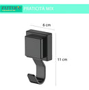 Gancho Multiuso Plástico Com Ventosa Forte Preto Future