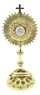 Mini Ostensório Eucaristia - Metal - 7cm (unidade) Dourado