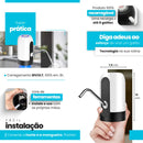 Bebedouro Bomba Elétrica Portátil Para Garrafão E Galão De Água Recarregável USB Automática Bico Inox Fácil Instalação Uso Residencial E Comercial Cor Preto Marca Davely
