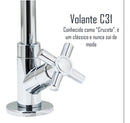 Torneira Lavatório Banheiro Bica Móvel Abs 1/4 De Volta Acabamento Cromado Cor Prateado