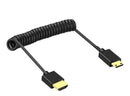 Cabo Câmera Monitor Mola Espiral Hdmi X Mini-hdmi 2.0 4k