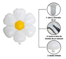 10 Balão Flor Margarida Branca 45cm Decoração Festa Jardim Cor Branco Liso