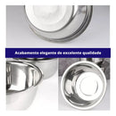Bowl Inox Tigela Conjunto 3 Pçs Vasilha Fundo 22cm Grosso