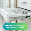 Trilho Para Gaveta 25cm Par Corrediça Telescópica Light 20kg Cor Zincada